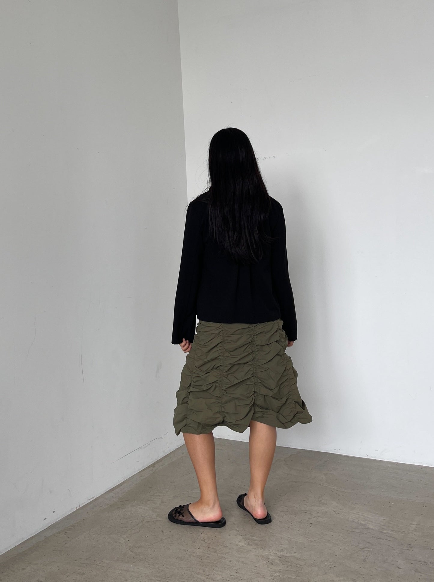 June Ruched Midi Skirt