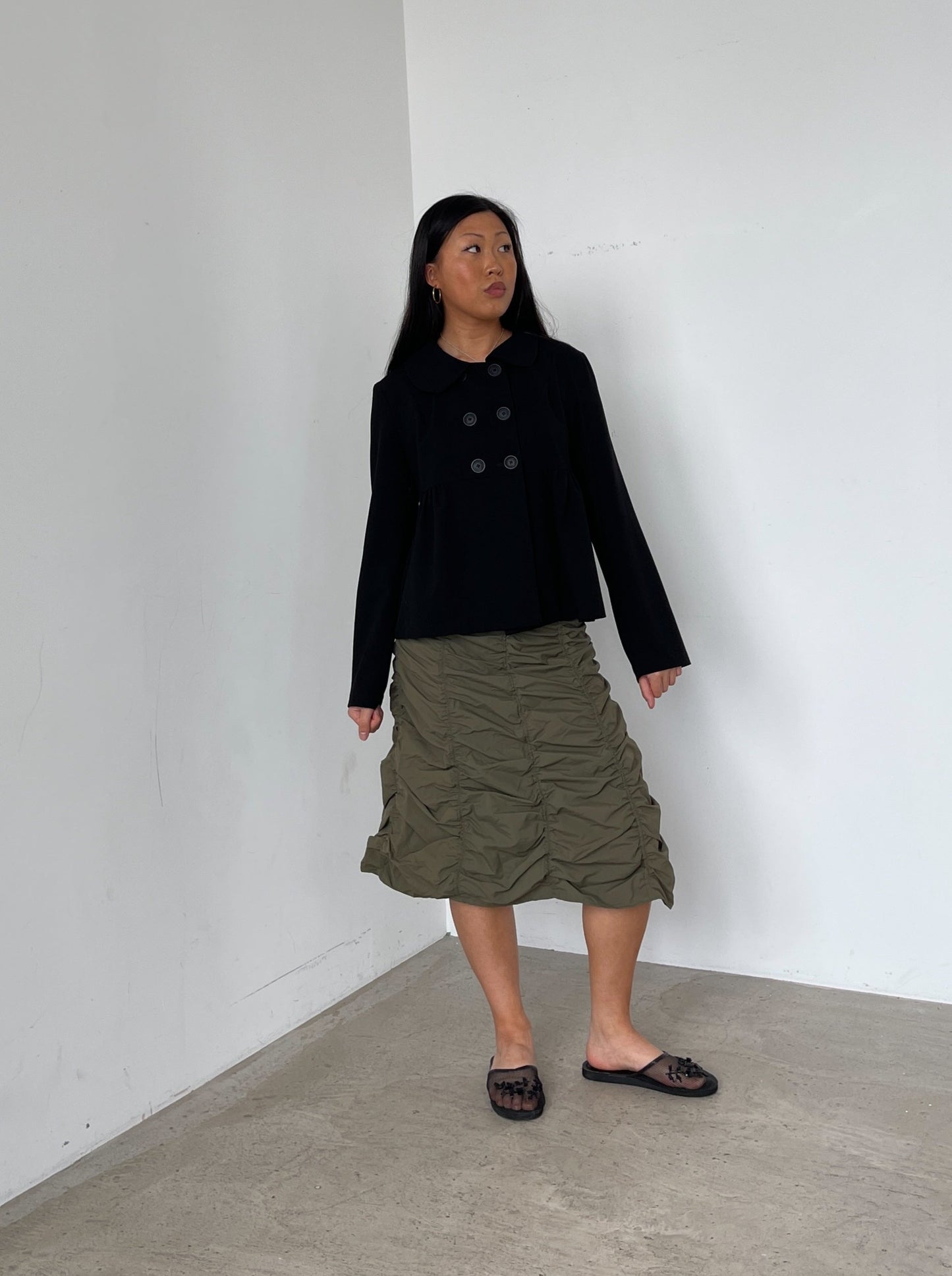 June Ruched Midi Skirt