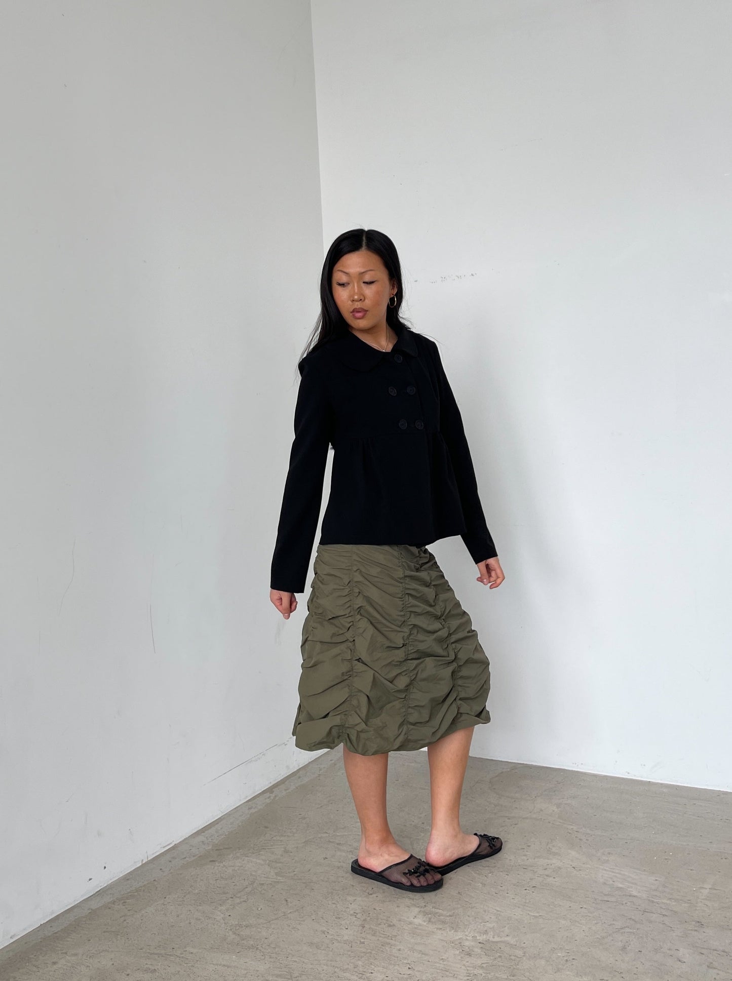 June Ruched Midi Skirt