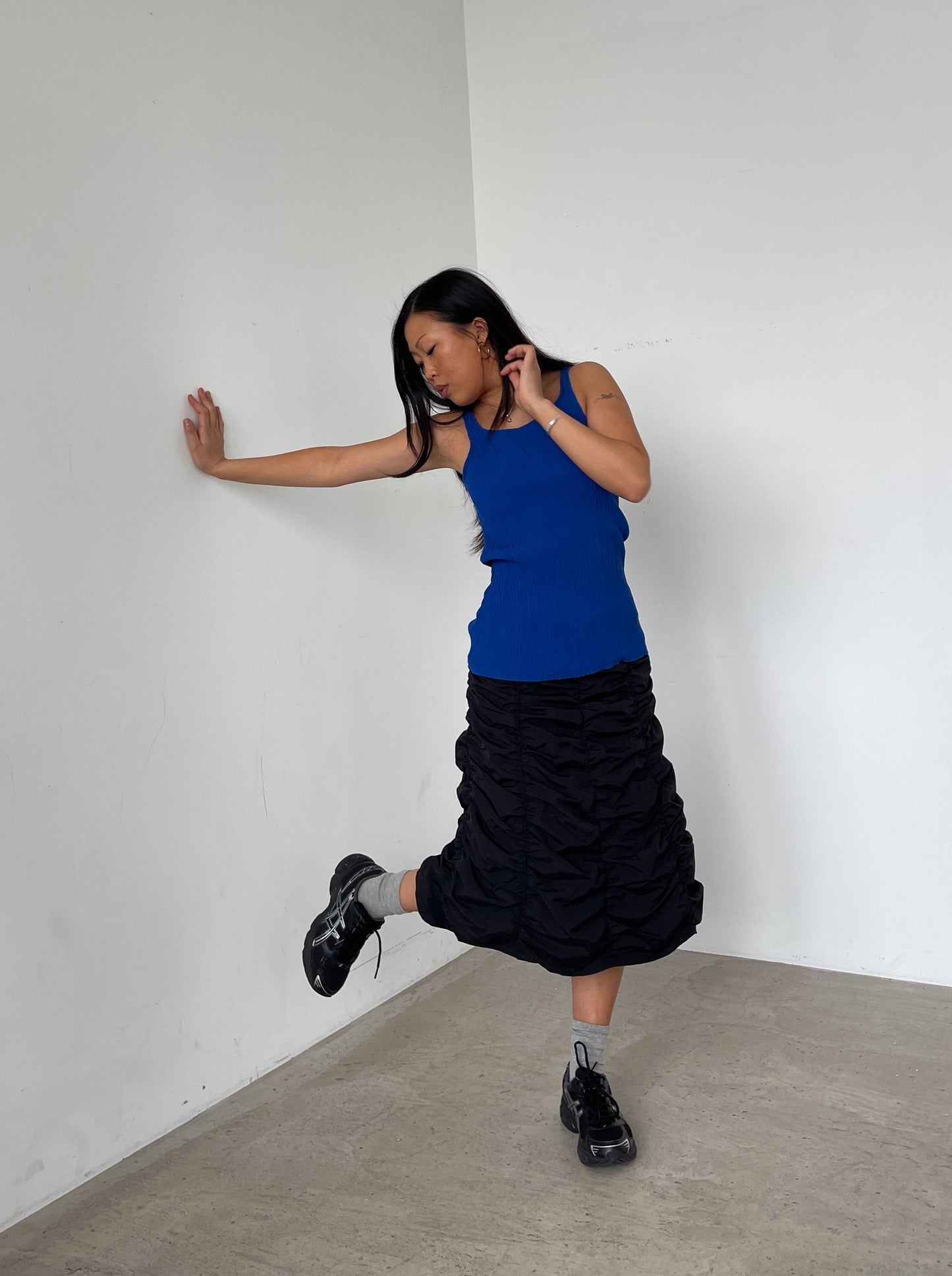 June Ruched Midi Skirt