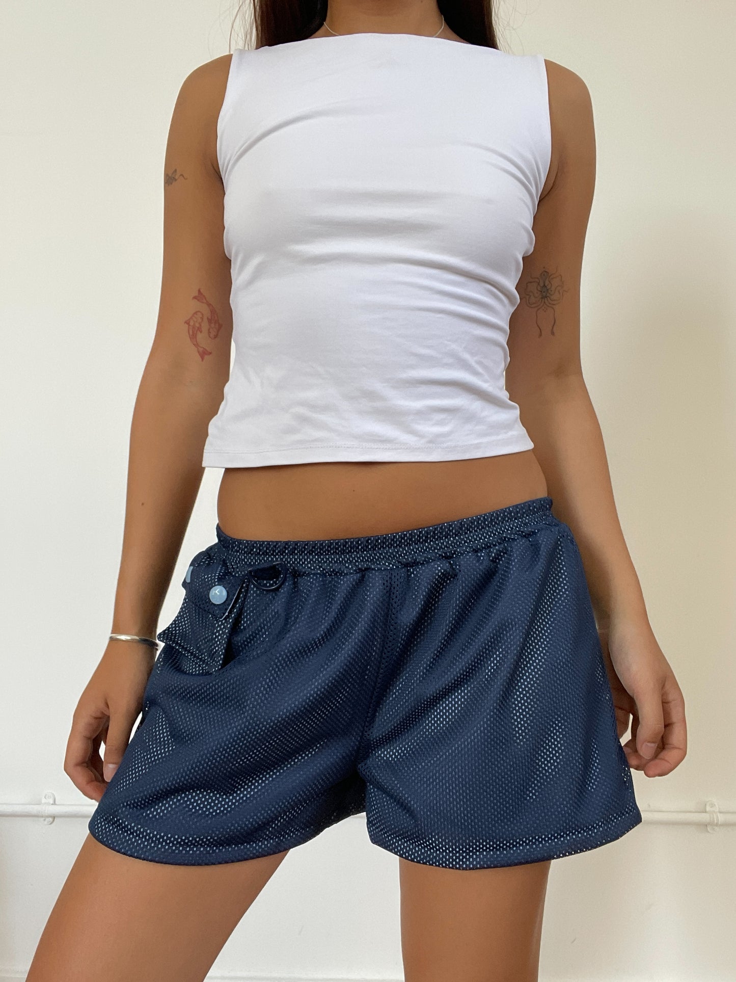 Vivien Navy Mesh Shorts