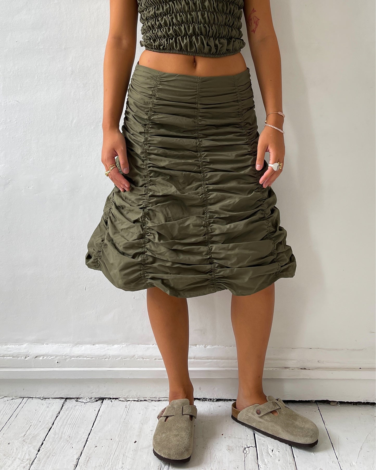 June Ruched Midi Skirt