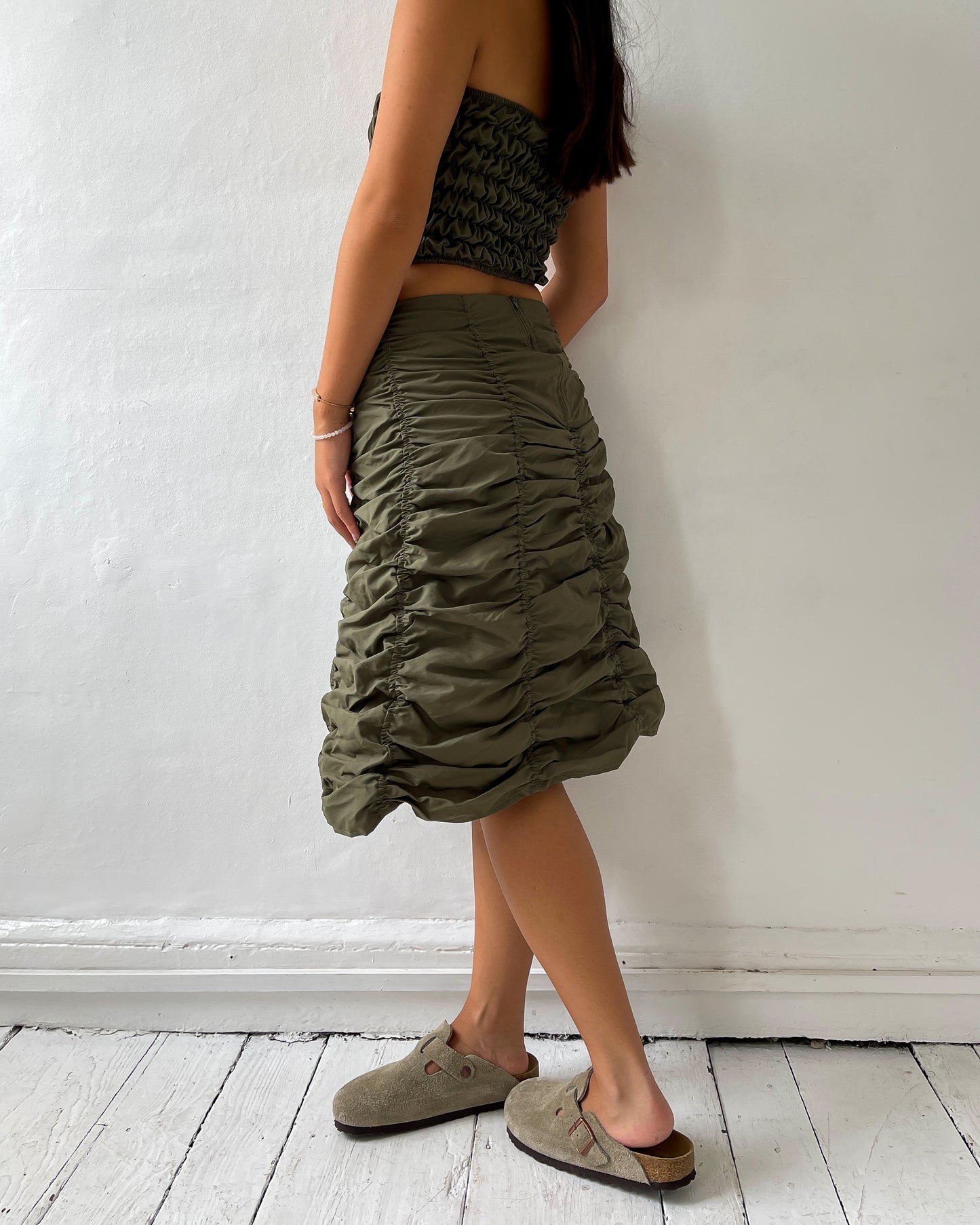 June Ruched Midi Skirt