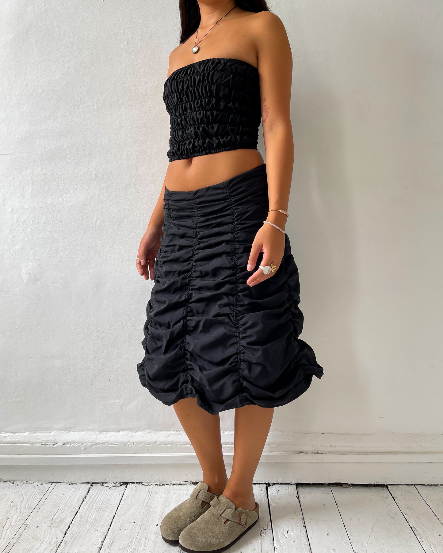 June Ruched Midi Skirt