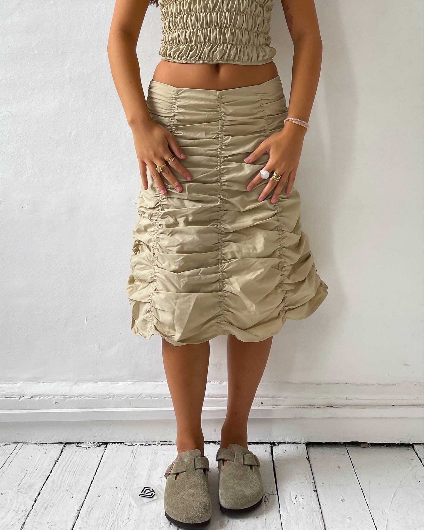 June Ruched Midi Skirt