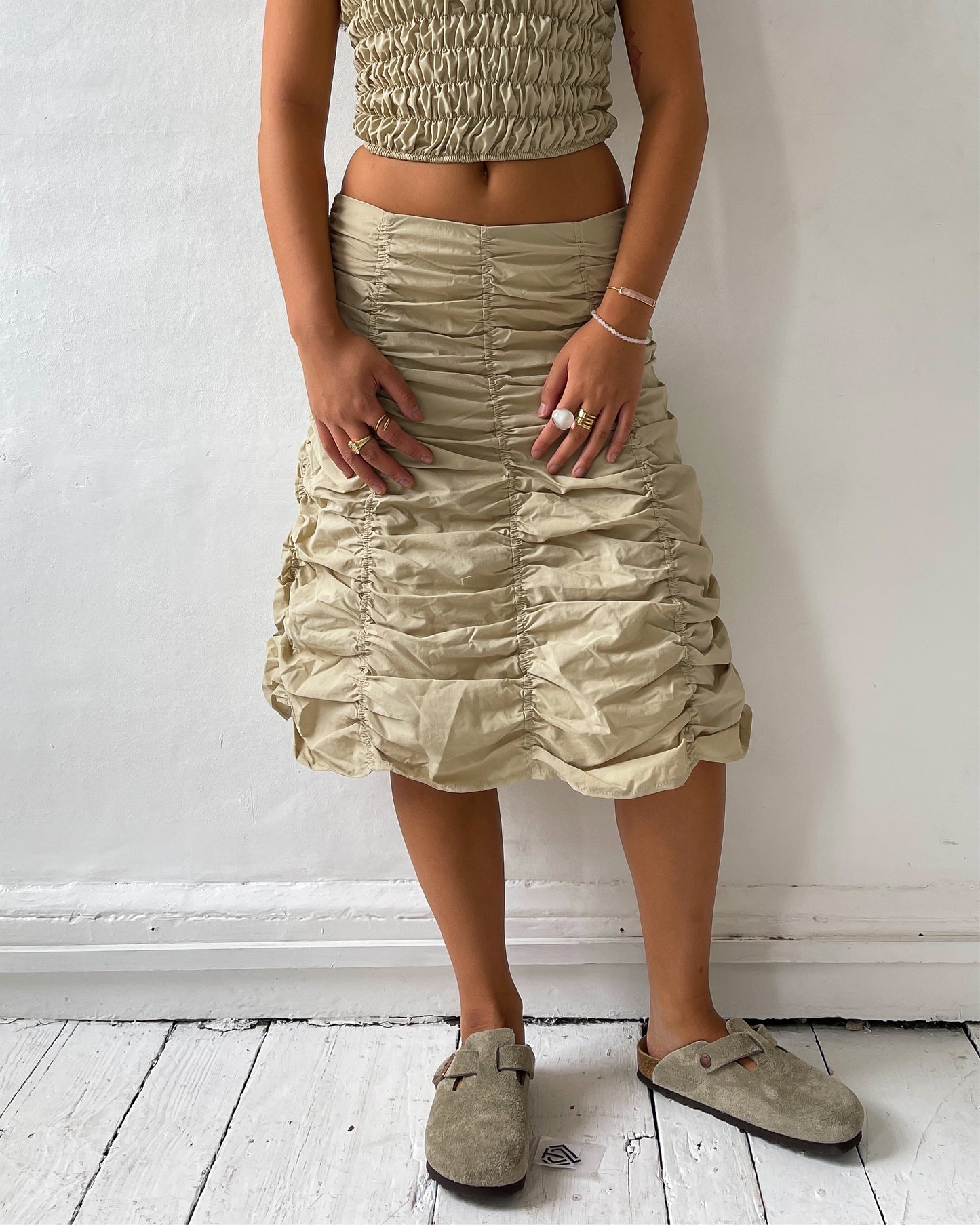 June Ruched Midi Skirt
